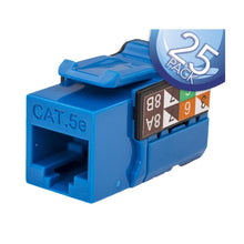 CAT5e Data Grade Keystone Jack, RJ45, 8×8, 25 Pack