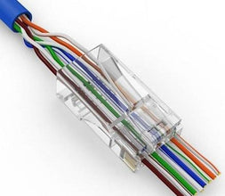 CAT5e Facila Nutrado Tra RJ45 Modula Ŝtopilo, 100 Pako