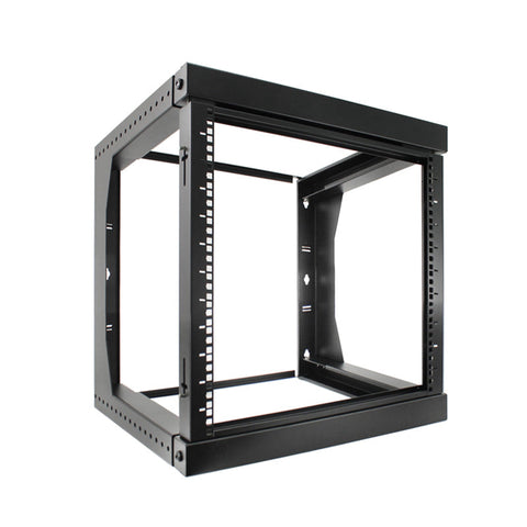 8U / 9U / 12U Wall Mount Open Frame Rack with Front Swing Out