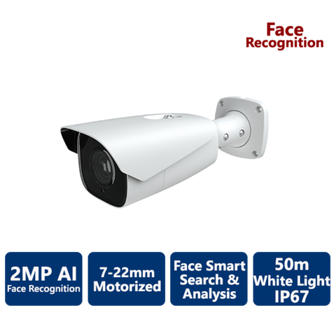 EYEONET 2MP Professional White Light AI Face Recognition IP Bullet